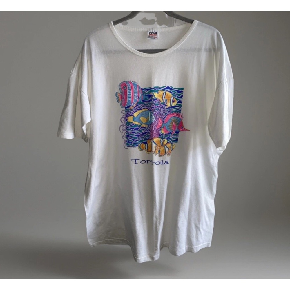 Vintage Islander Sportswear Adult One Size Tropical Fish T-Shirt Single Sitch